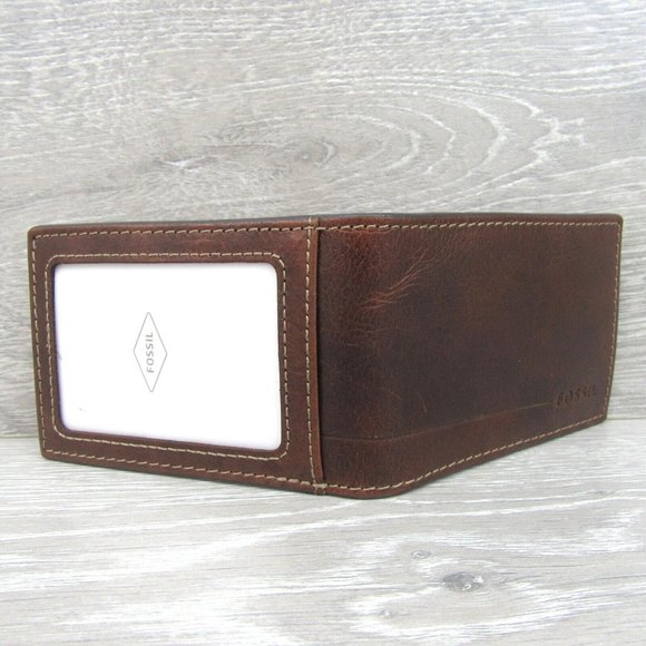 Fossil Allen RFID Magnetic Front Pocket Bifold Moneyclip Mens Wallet Brown NEW - Picture 5 of 11